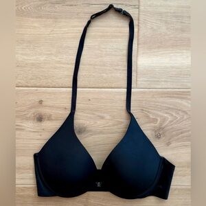 Victoria's Secret Black Underwire Plunge Halter Push-Up Bra Size 34C